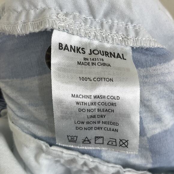 Banks Journal Spacey Gingham Pant Mens L Large Dust Blue - Picture 9 of 9